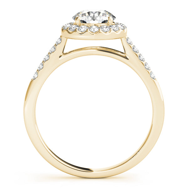 18K Yellow Gold 1 CT Diamond Halo Engagement Ring