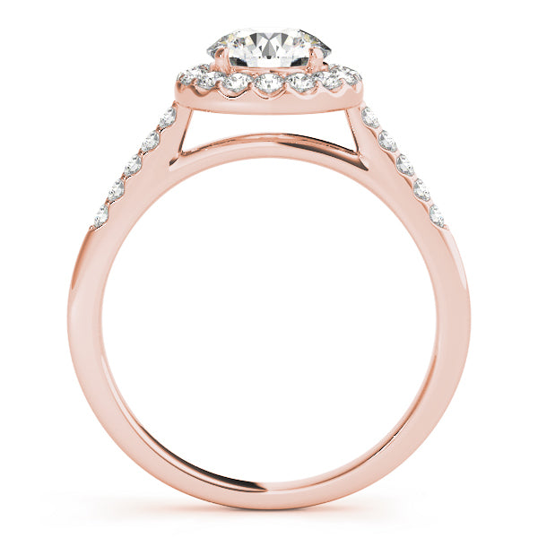 14K Rose Gold 1 ct Diamond Halo Engagement Ring