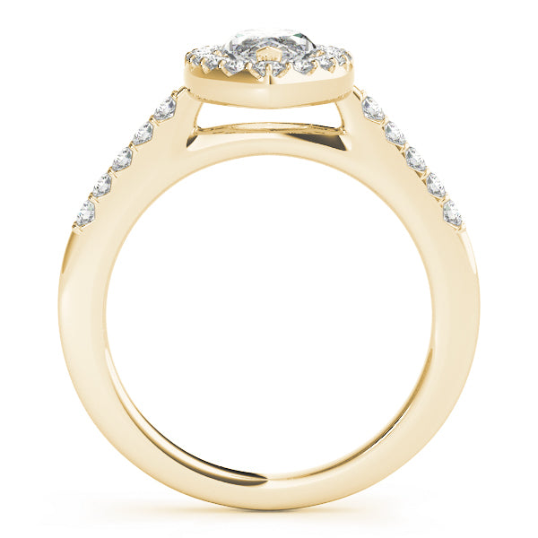 18K Yellow Gold Marquise Diamond Engagement Ring