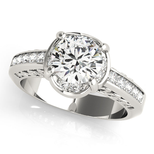 Platinum 1 CT Diamond Single Row Engagement Ring