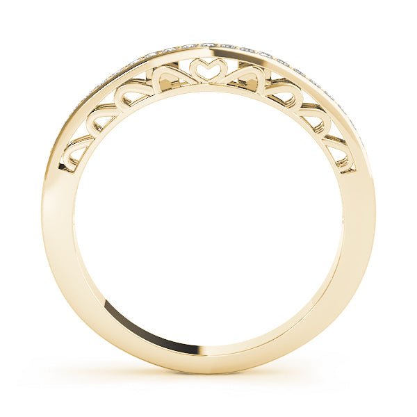 14K Yellow Gold 1/8 ct Diamond Wedding Band