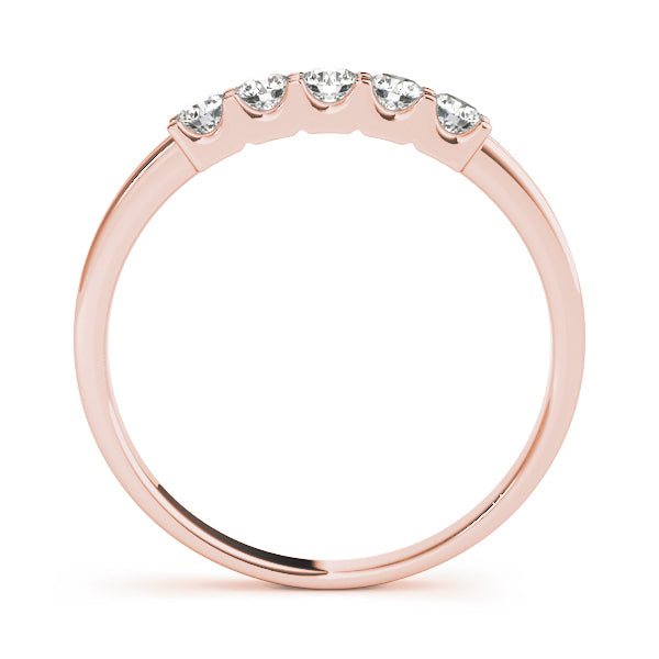 18K Rose Gold 5-Stone Diamond Wedding Ring