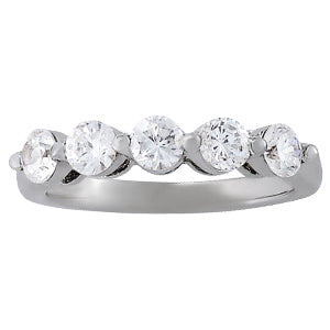 5-Stone Round Diamond Wedding Band