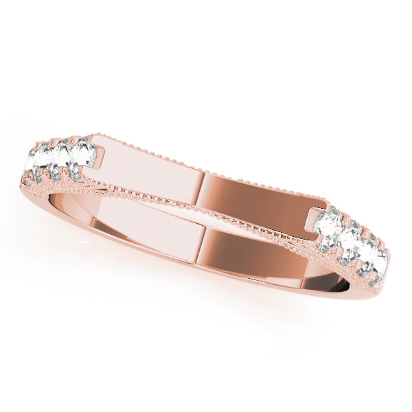 14K Rose Gold Diamond Wedding Band - 1/3 ct