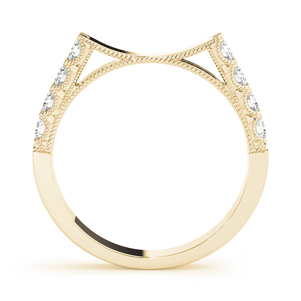 18K Yellow Gold Round Diamond Wedding Ring