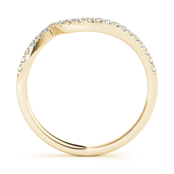 14K Yellow Gold Round Diamond Wedding Ring
