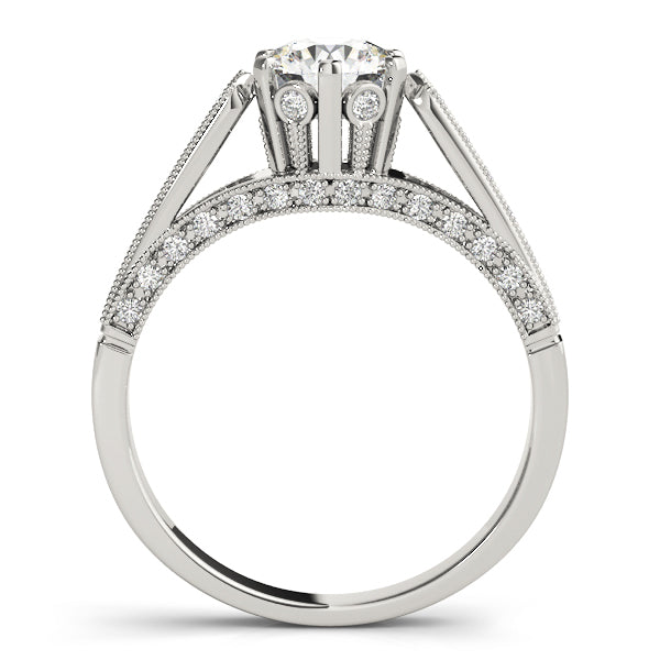 Round Diamond Single Row Engagement Ring