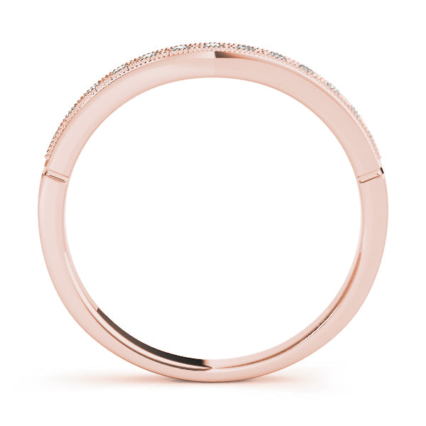 Rose Gold 1/8 CT Diamond Wedding Band