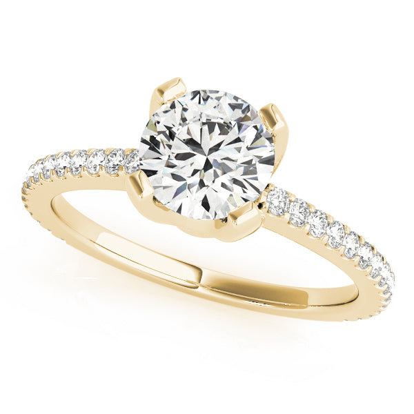 18K Yellow Gold Diamond Engagement Ring - 0.75 ctw