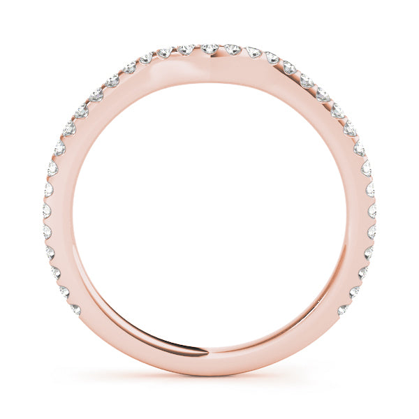 18K Rose Gold 1/4 ct Diamond Wedding Band
