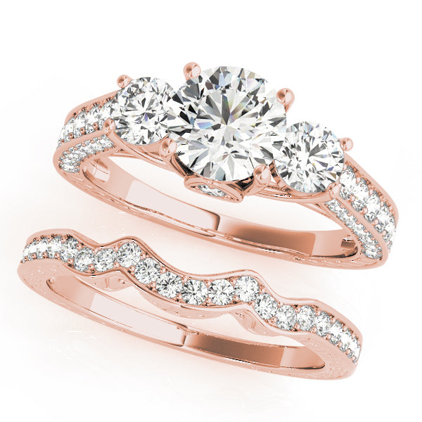Rose Gold 1.87ctw Diamond Three-Stone Engagement Ring