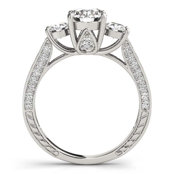 Round Diamond Three Stone Engagement Ring