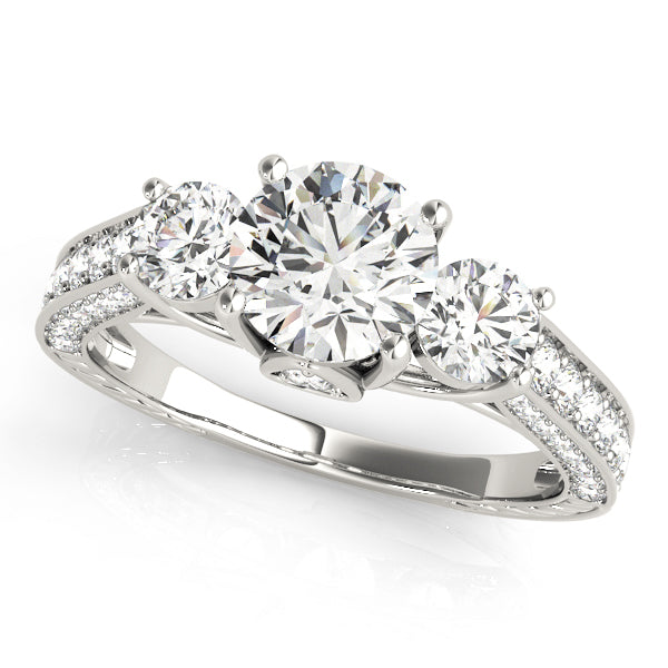 18K White Gold 1.32 ctw Round Diamond Engagement Ring