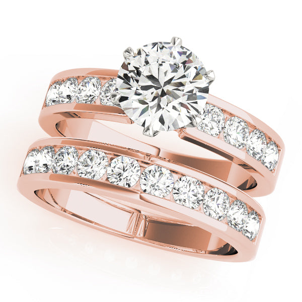 14K Rose Gold 1.5ctw Single Row Diamond Ring
