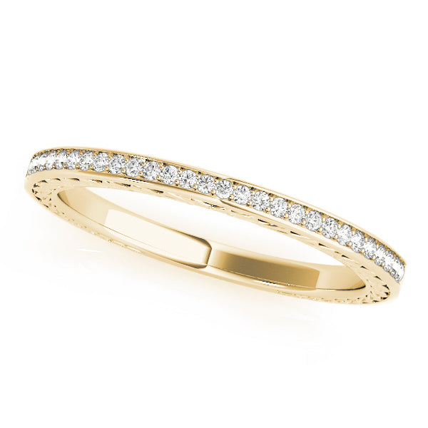 14K Yellow Gold Diamond Wedding Band Ring