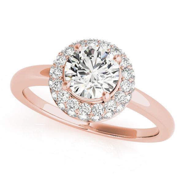 14K Rose Gold 1 CT Diamond Halo Engagement Ring