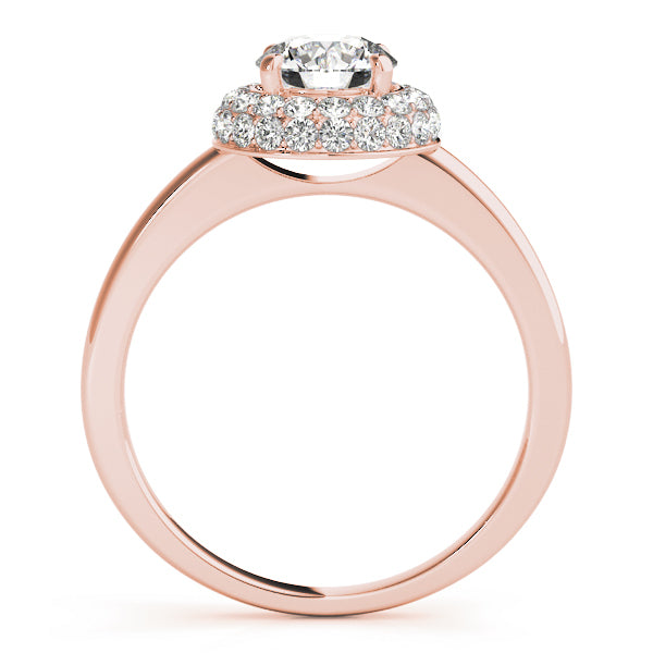 14K Rose Gold 1 CT Diamond Halo Engagement Ring