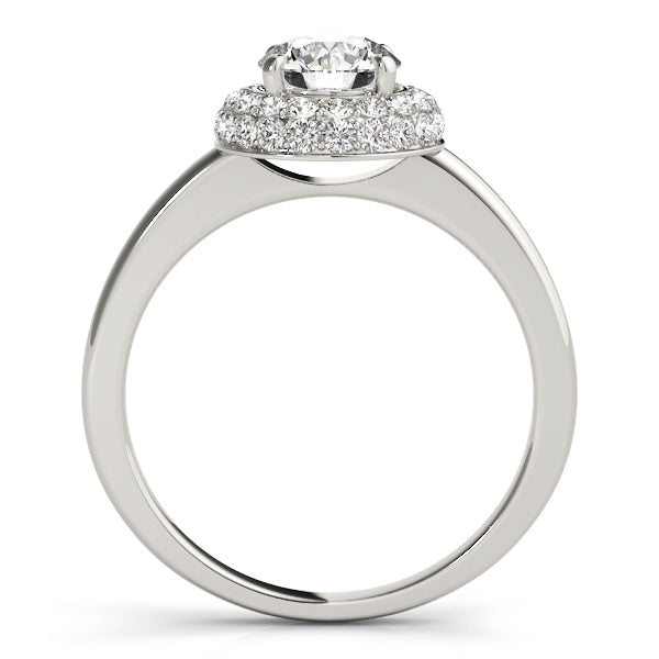 1 CT Round Diamond Halo Engagement Ring