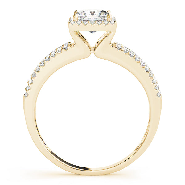 18K Yellow Gold 1.25ctw Diamond Halo Engagement Ring