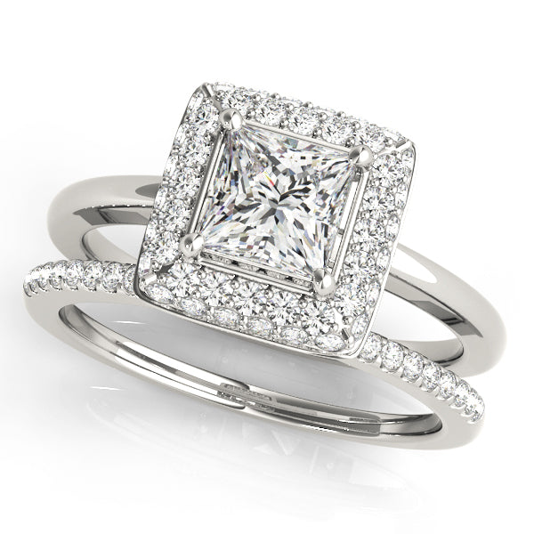 18K White Gold 1.20ctw Diamond Halo Ring