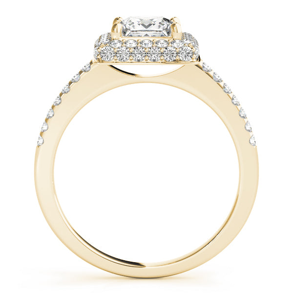 14K Yellow Gold 1.20 ctw Diamond Halo Engagement Ring