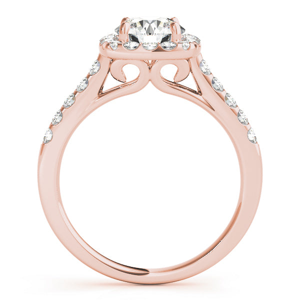14K Rose Gold 1.5 ctw Diamond Halo Engagement Ring