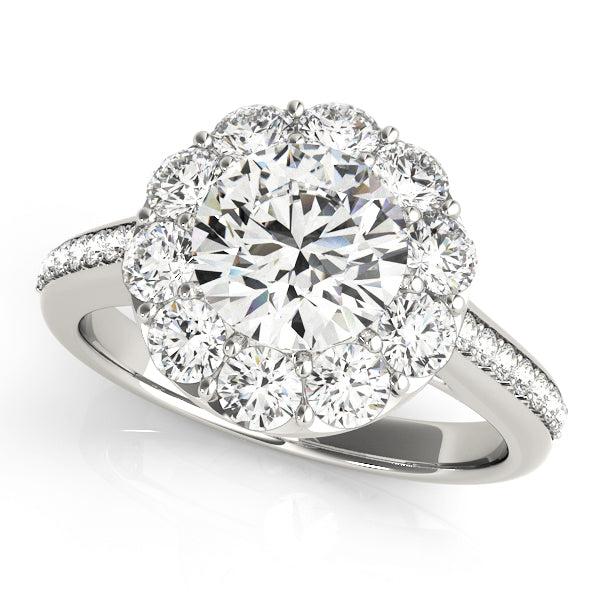 Round Diamond Halo Engagement Ring