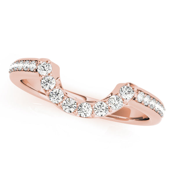 Rose Gold Multi-Diamond Wedding Band 14K