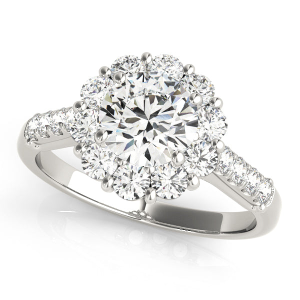 Round Diamond Halo Engagement Ring