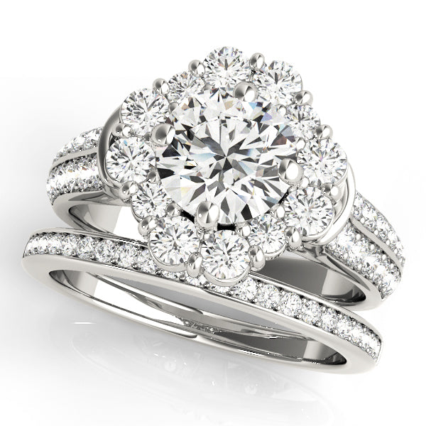 18K White Gold 2 ct Diamond Halo Engagement Ring