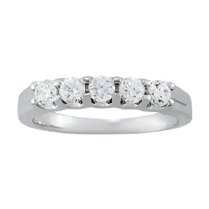 5-Stone Round Diamond Wedding Band