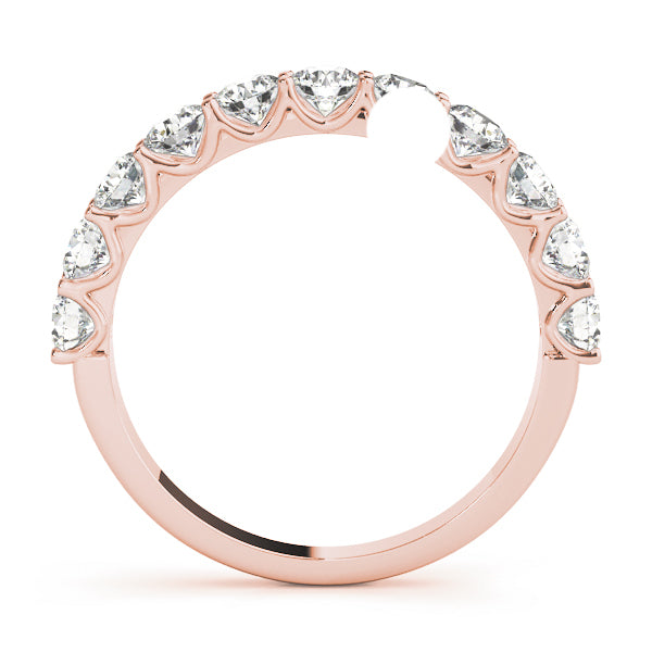 18K Rose Gold 1ctw Round Diamond Wedding Band