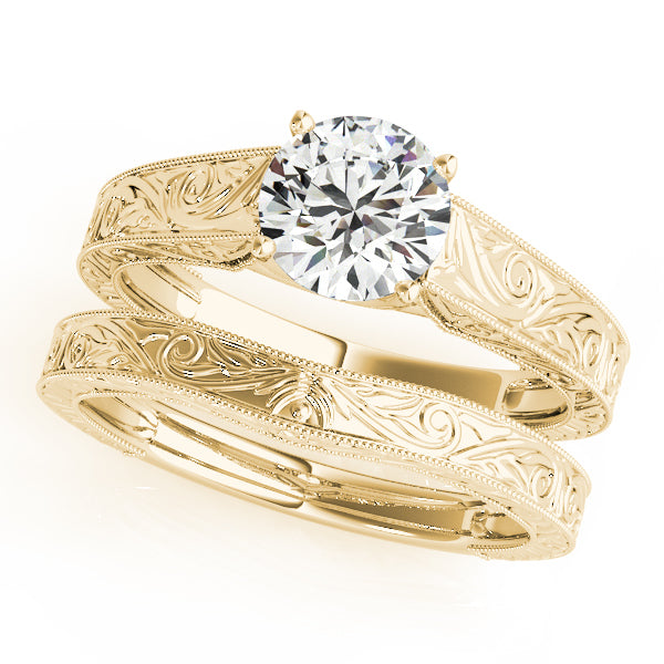 14K Yellow Gold 1ct Round Diamond Solitaire Ring