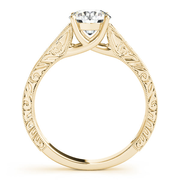 14K Yellow Gold 1ct Round Diamond Solitaire Ring