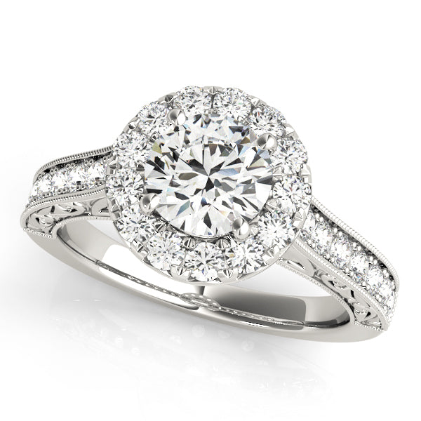 Round Diamond Halo Engagement Ring