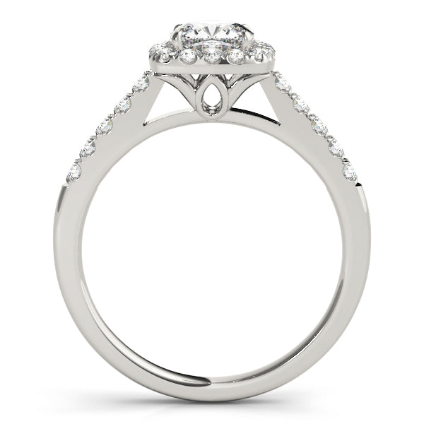 1.0 CT Cushion Diamond Halo Engagement Ring