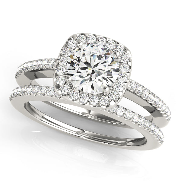 14K White Gold 1 CT Diamond Halo Engagement Ring