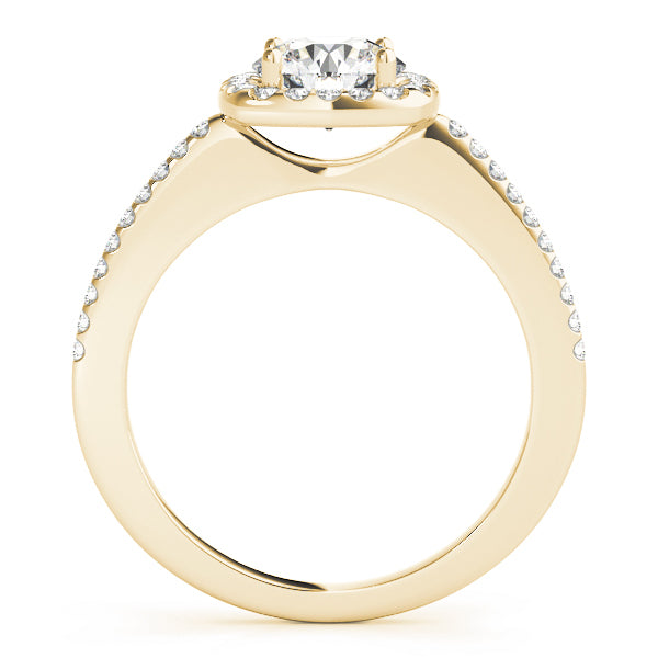 14K Yellow Gold 1 CT Diamond Halo Engagement Ring