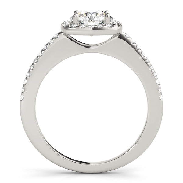 Platinum 1.20 ctw Round Diamond Halo Engagement Ring