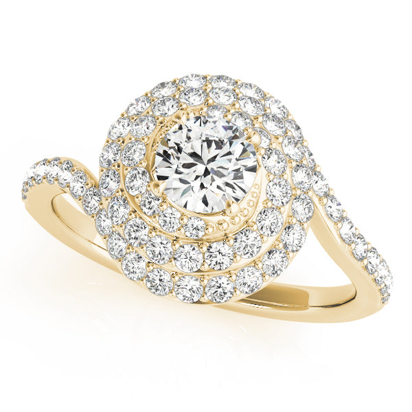 18K Yellow Gold 1 ct Diamond Halo Engagement Ring