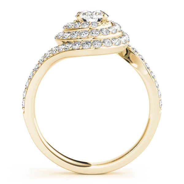 18K Yellow Gold 1 ct Diamond Halo Engagement Ring