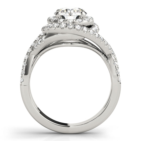 1.0 CT Round Diamond Halo Engagement Ring