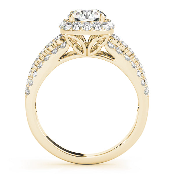 14K Yellow Gold Diamond Halo Engagement Ring 1.88ctw