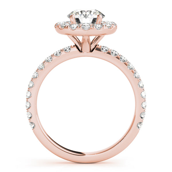 14K Rose Gold 1.5ctw Round Diamond Halo Ring