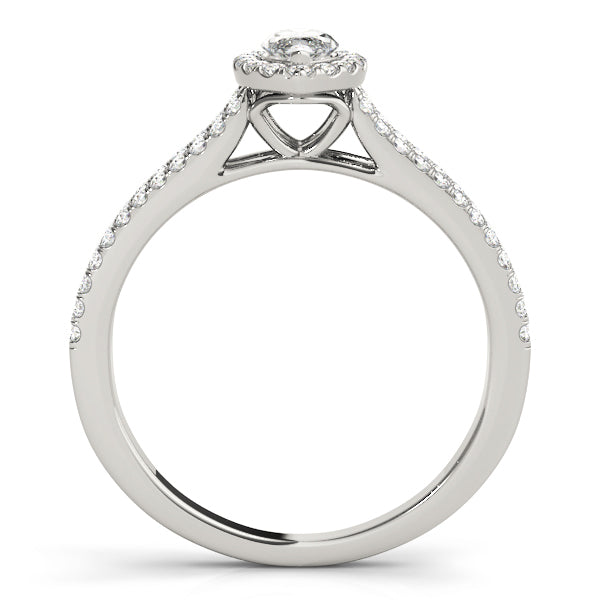 1.0 CT Marquise Diamond Halo Engagement Ring