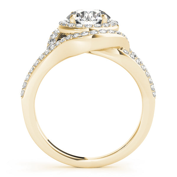 14K Yellow Gold 1 ct Diamond Halo Engagement Ring