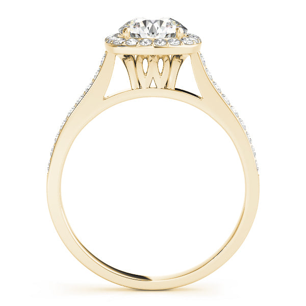 18K Yellow Gold 1 CT Diamond Halo Engagement Ring