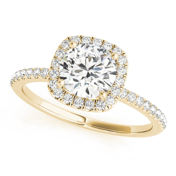 14K Yellow Gold 1 CT Diamond Halo Engagement Ring