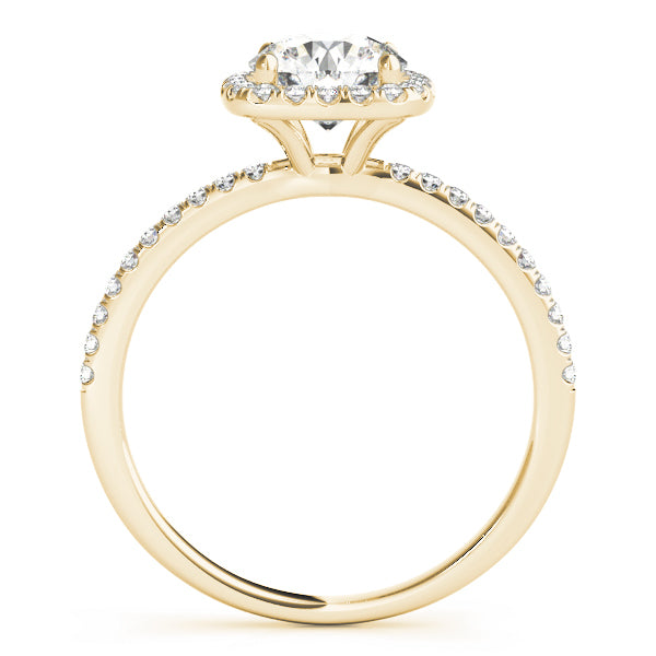14K Yellow Gold 1 CT Diamond Halo Engagement Ring