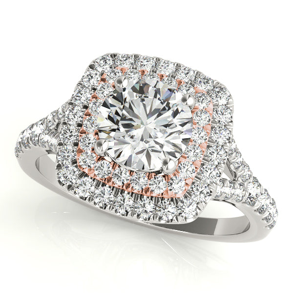 14K Rose Gold 1.5ctw Round Diamond Halo Ring